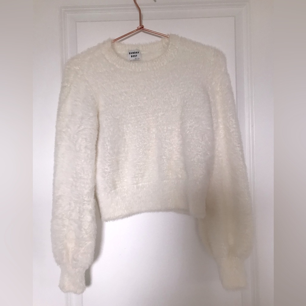 Sunday Best Cream White Soft Short Sweater